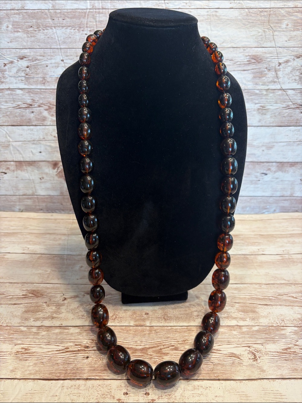 Monet Deep Amber Beaded Necklace